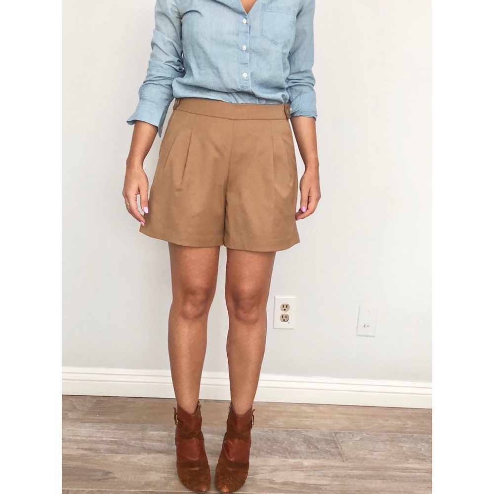 RAOUL Luxury Wool Twill Pleated Mom Shorts